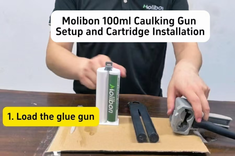 Molibon 100mlコーキングガンのセットアップとカートリッジの取り付け